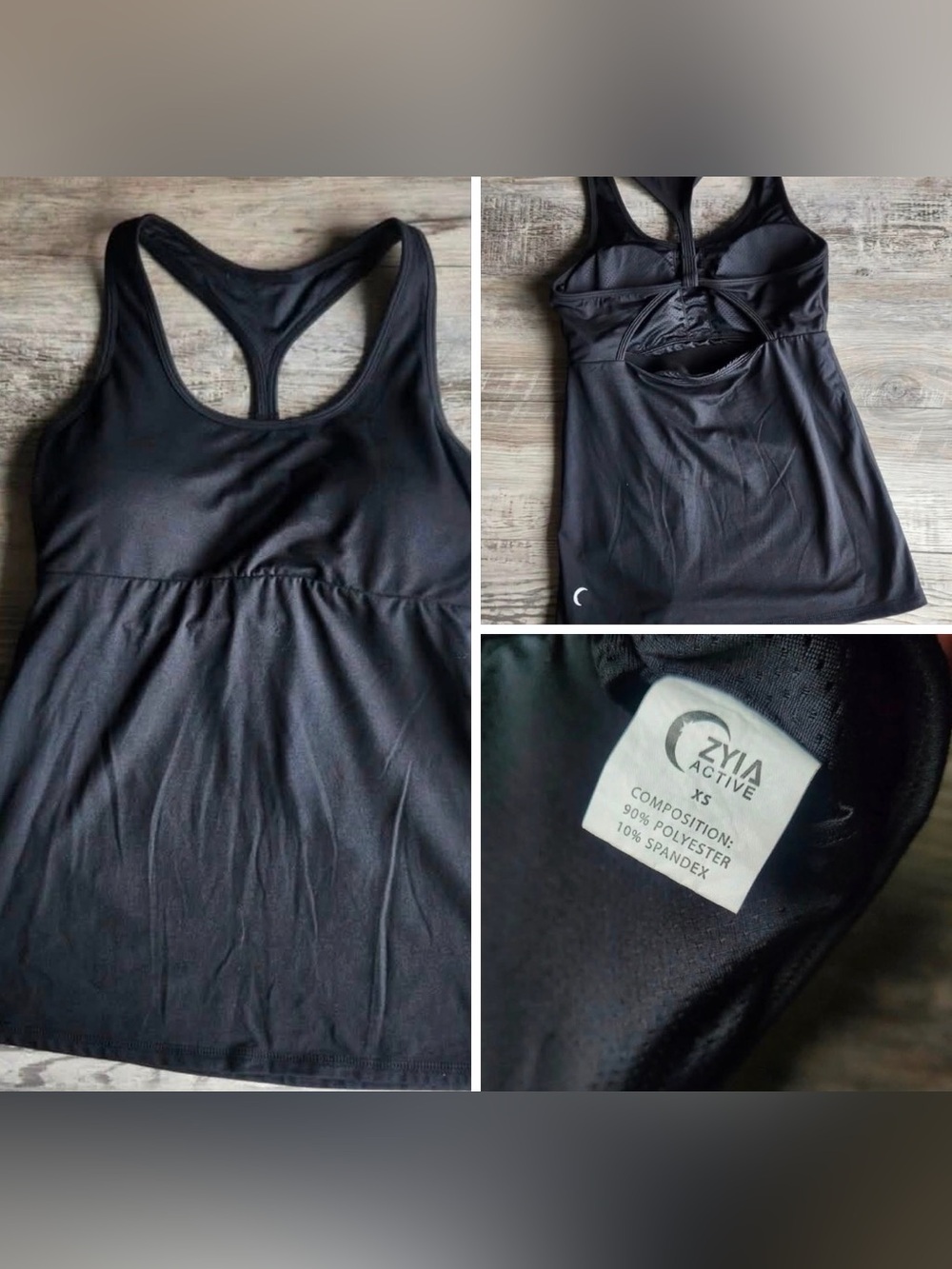 Zyia Active Black Racerback Tank with built in Bra